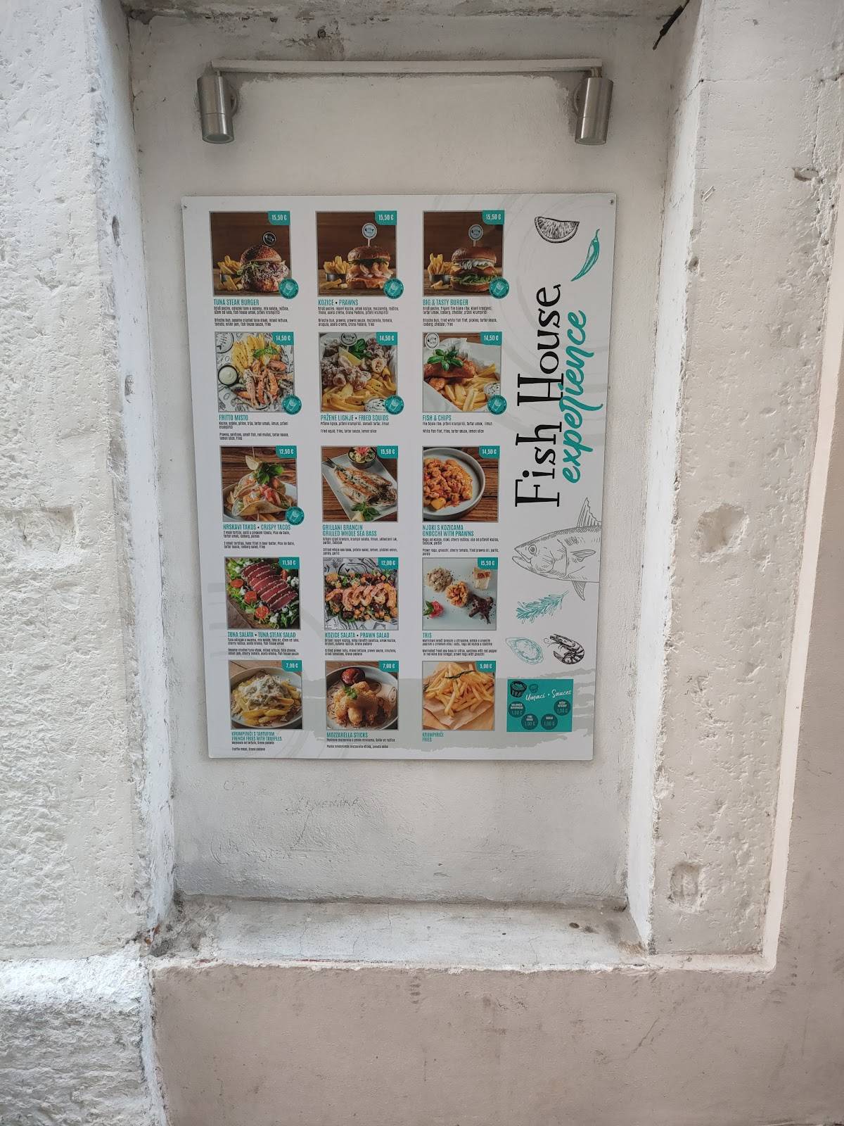 Menu di Fish House Rovinj 