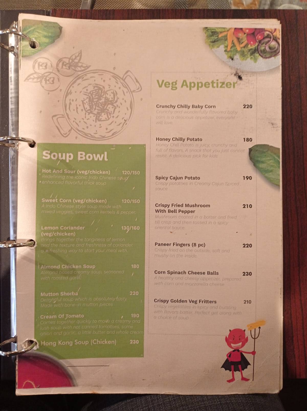 Satan's Hideout Garden Restaurant menu