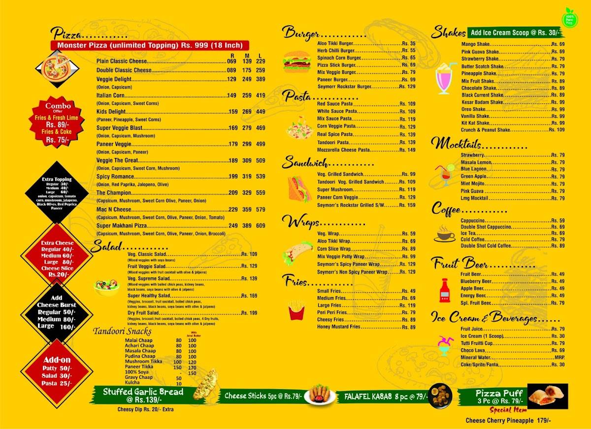 SEYMORR DINANAGAR menu