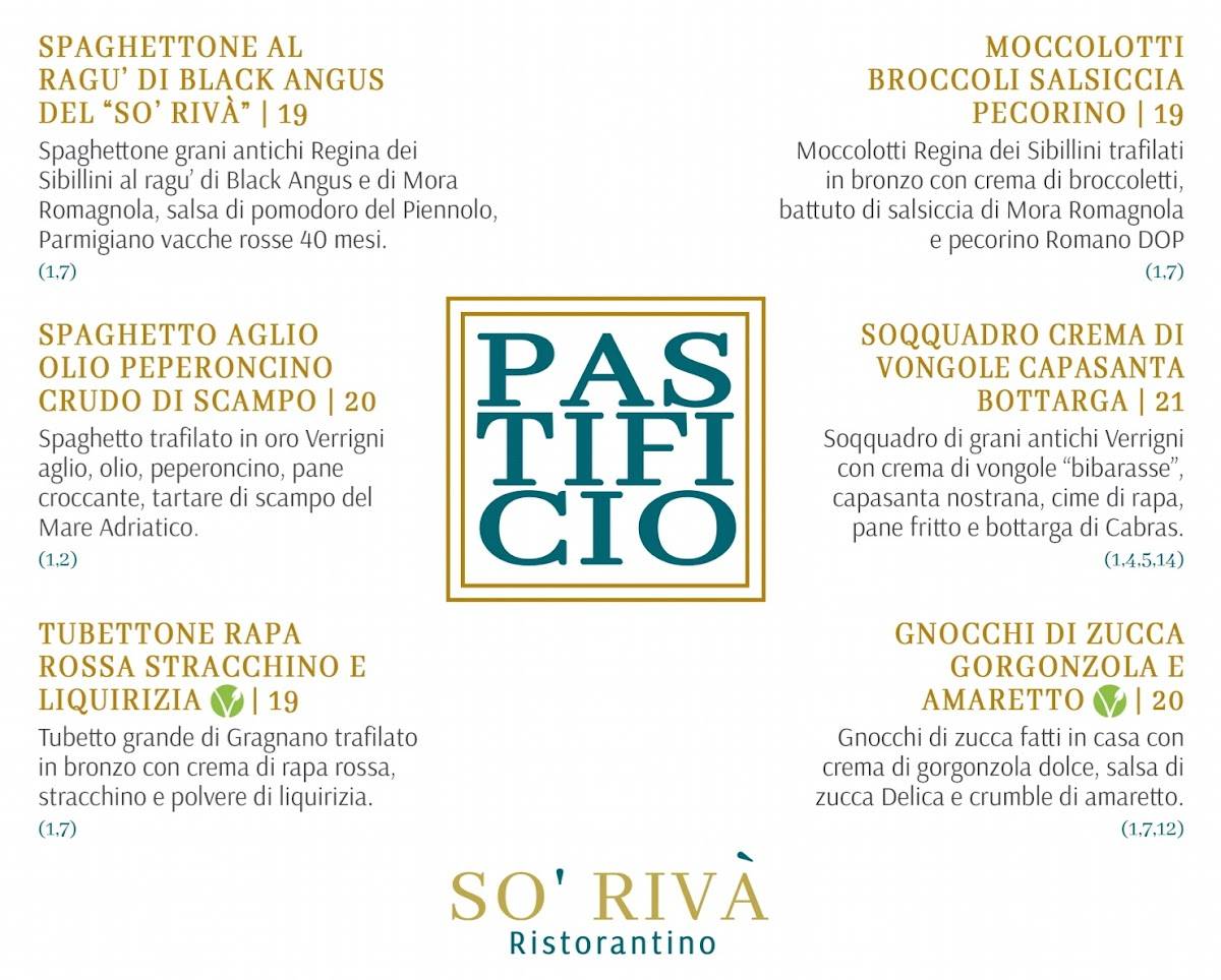 Menu di SO' RIVÁ - Ristorantino 