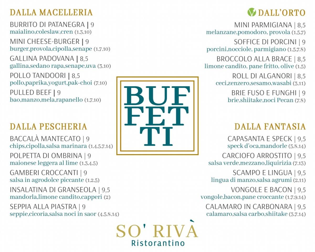 Menu di SO' RIVÁ - Ristorantino 