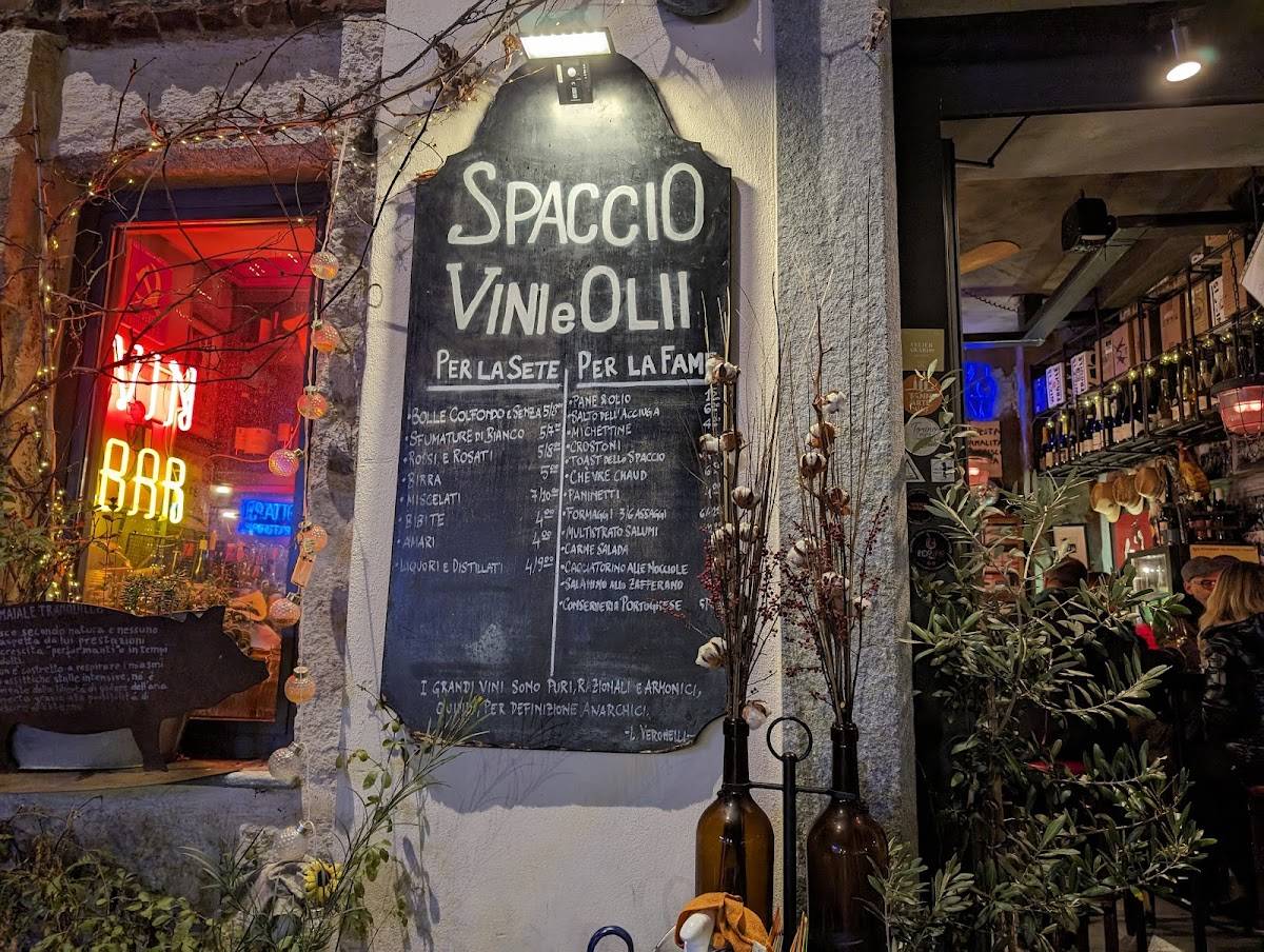 Menu di SPACCIO VINI e OLII 