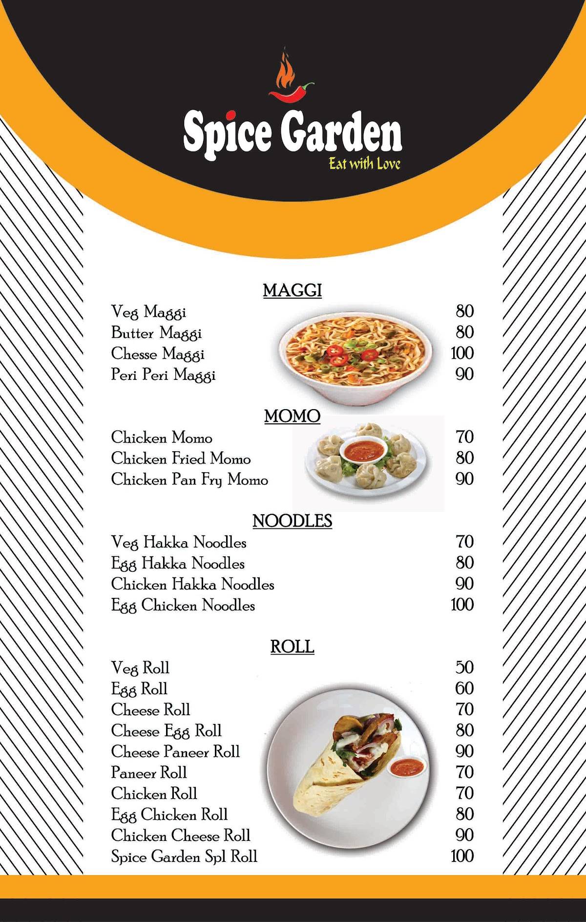 SPICE GARDEN menu