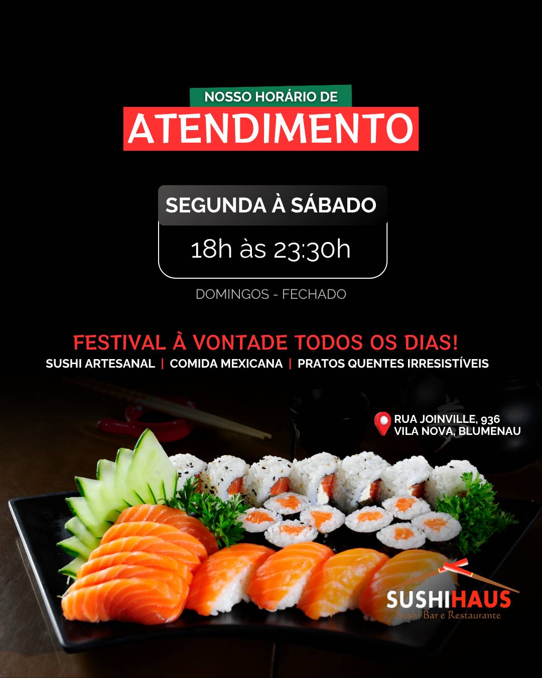 SUSHI HAUS cardápio