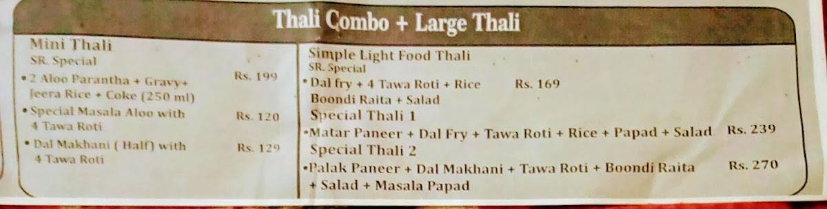 SWASTIK RASOI menu