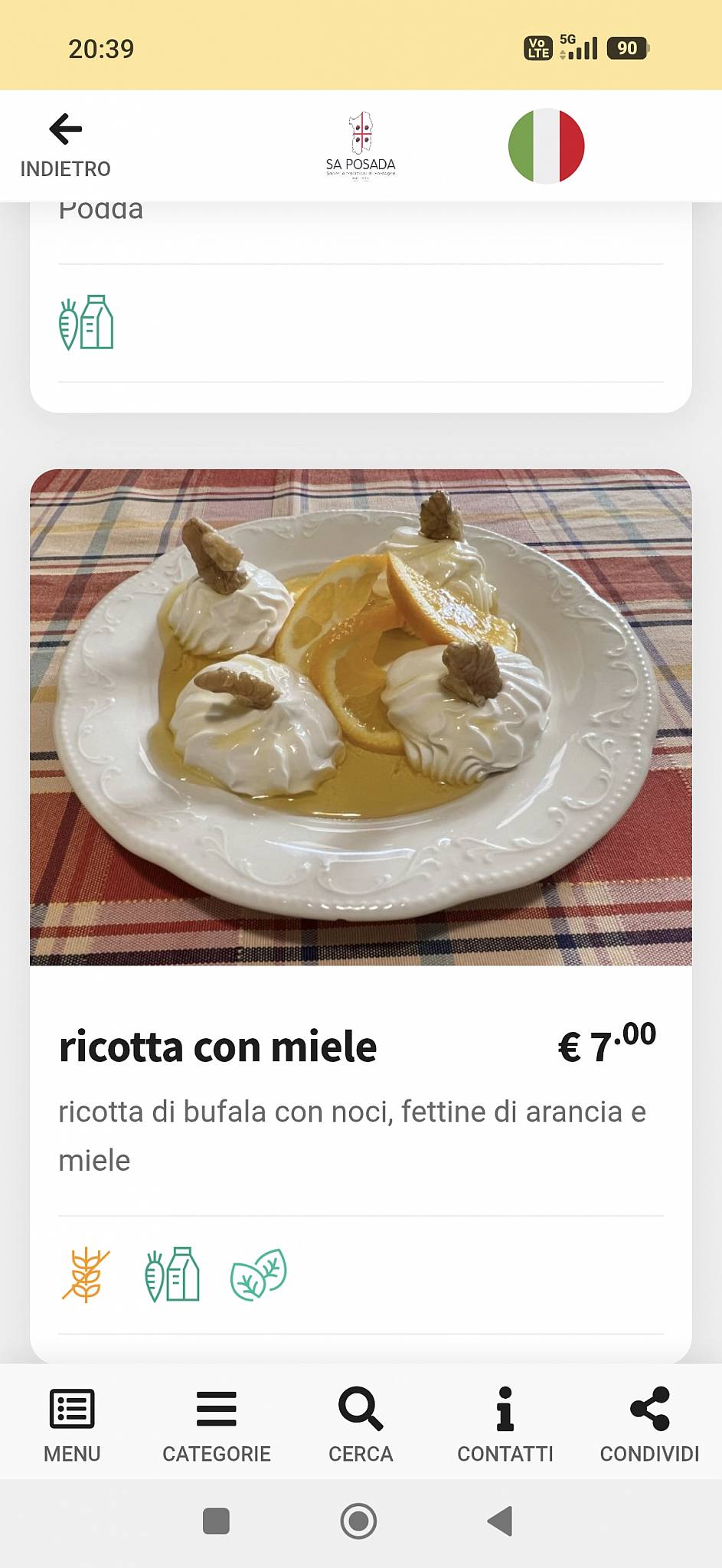 Menu de Sa Posada