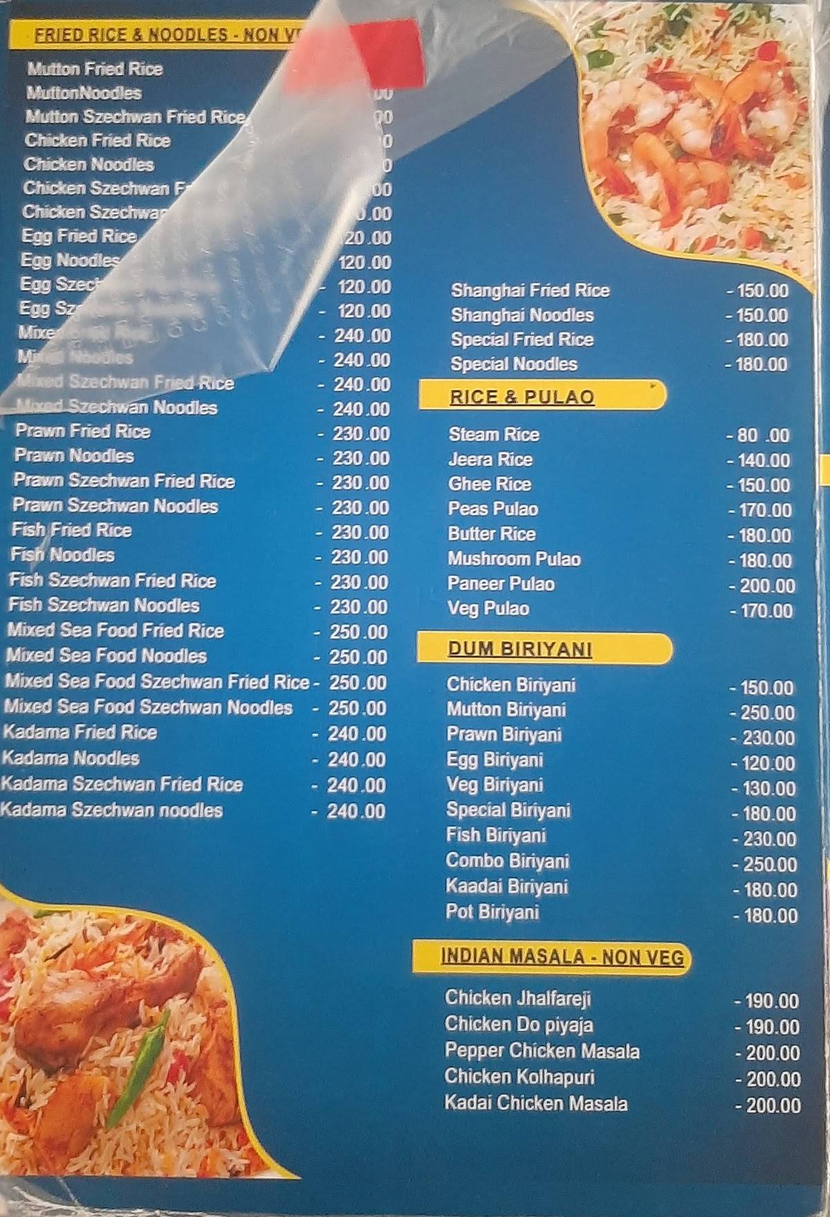 Saabra North Indian Food menu