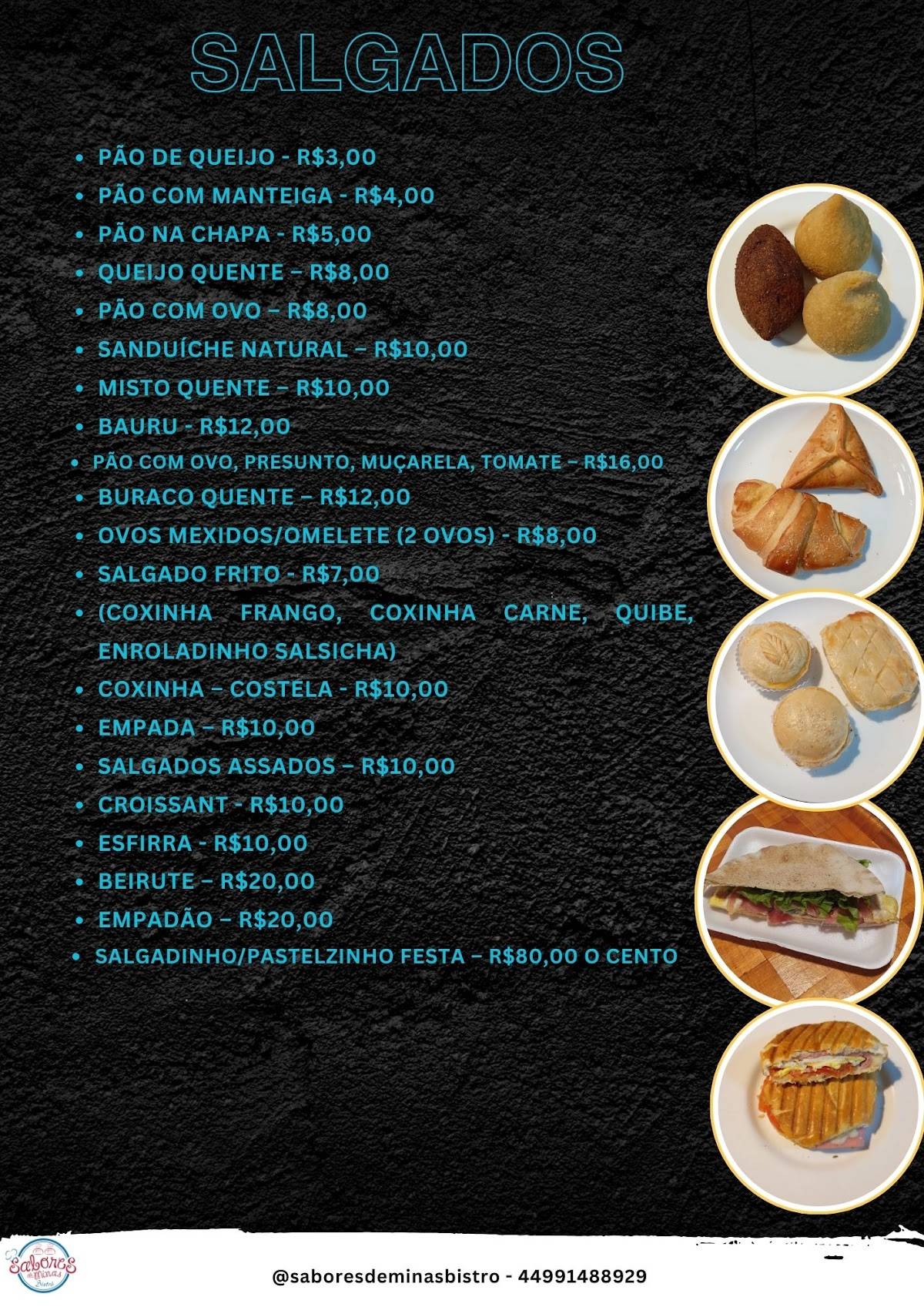 Sabores de Minas Bistrô cardápio