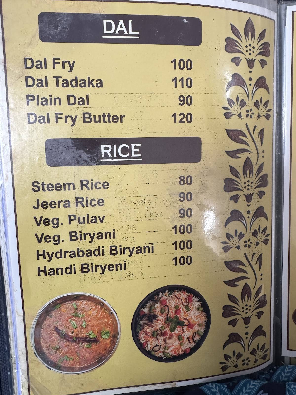 Sagar Darshan Restaurant menu