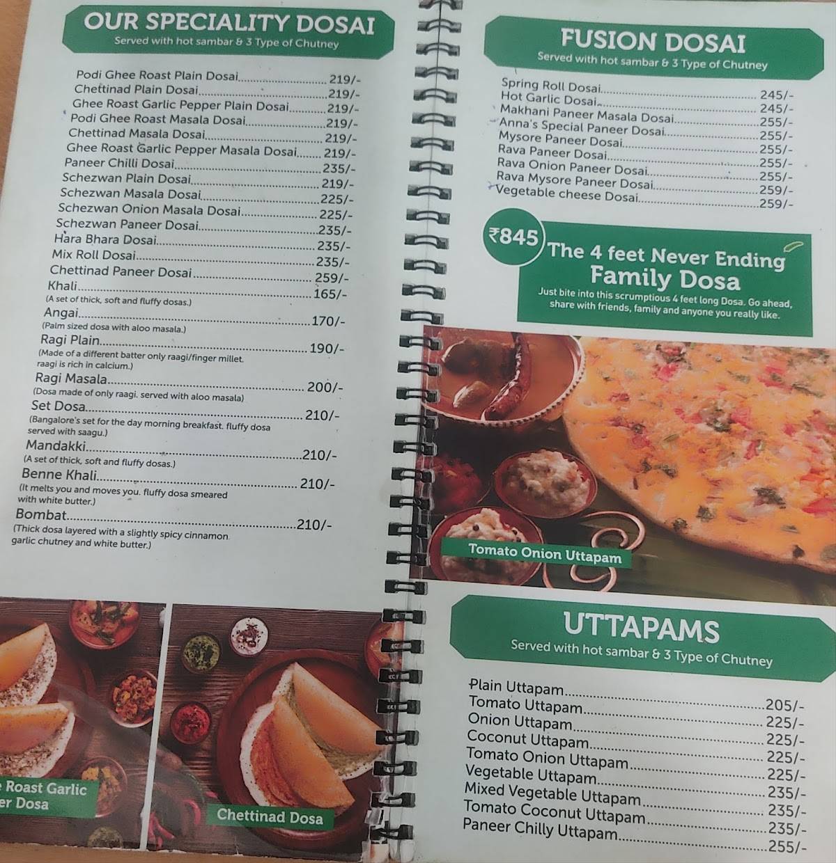 Sagar Ratna menu
