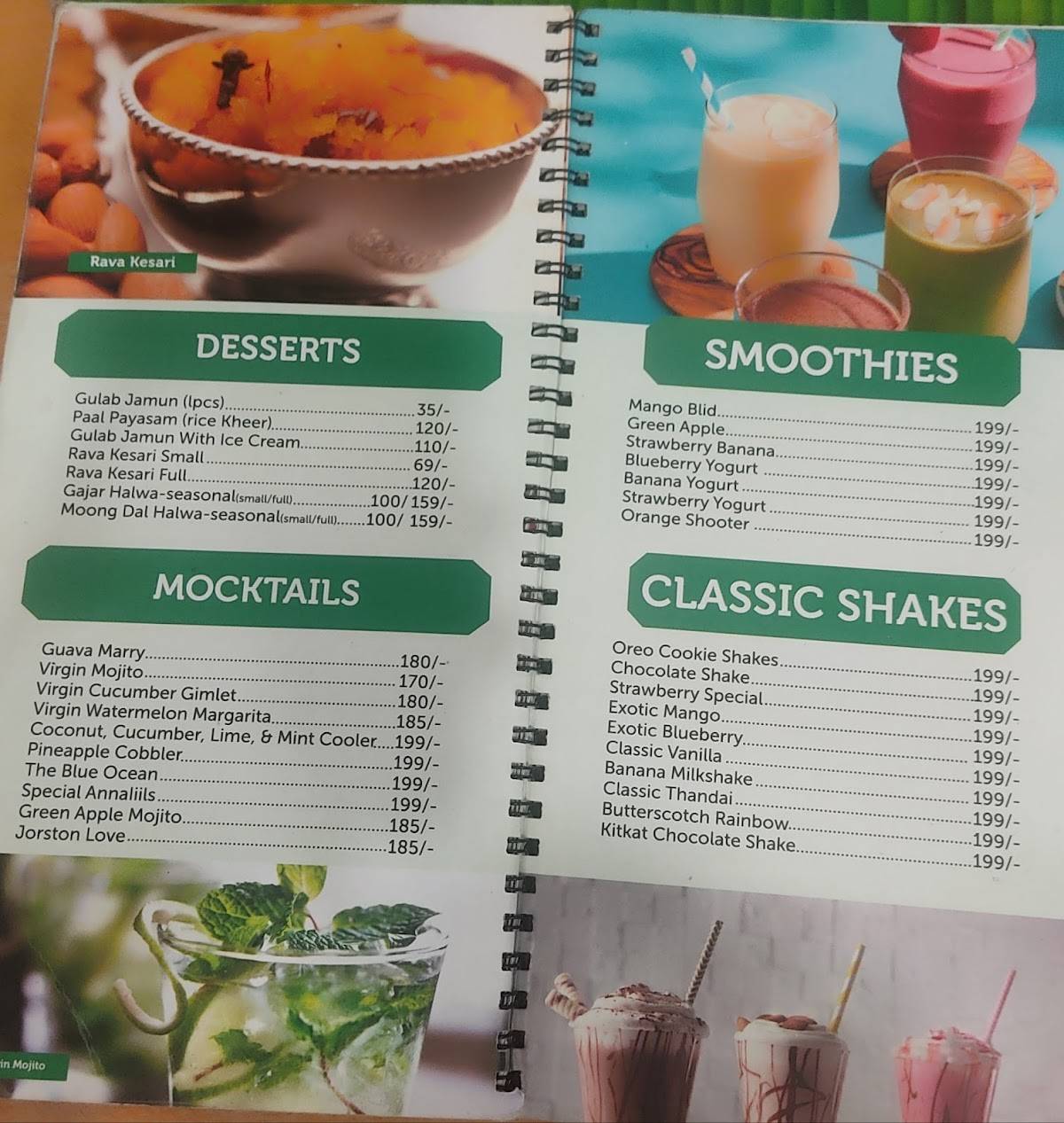 Sagar Ratna menu