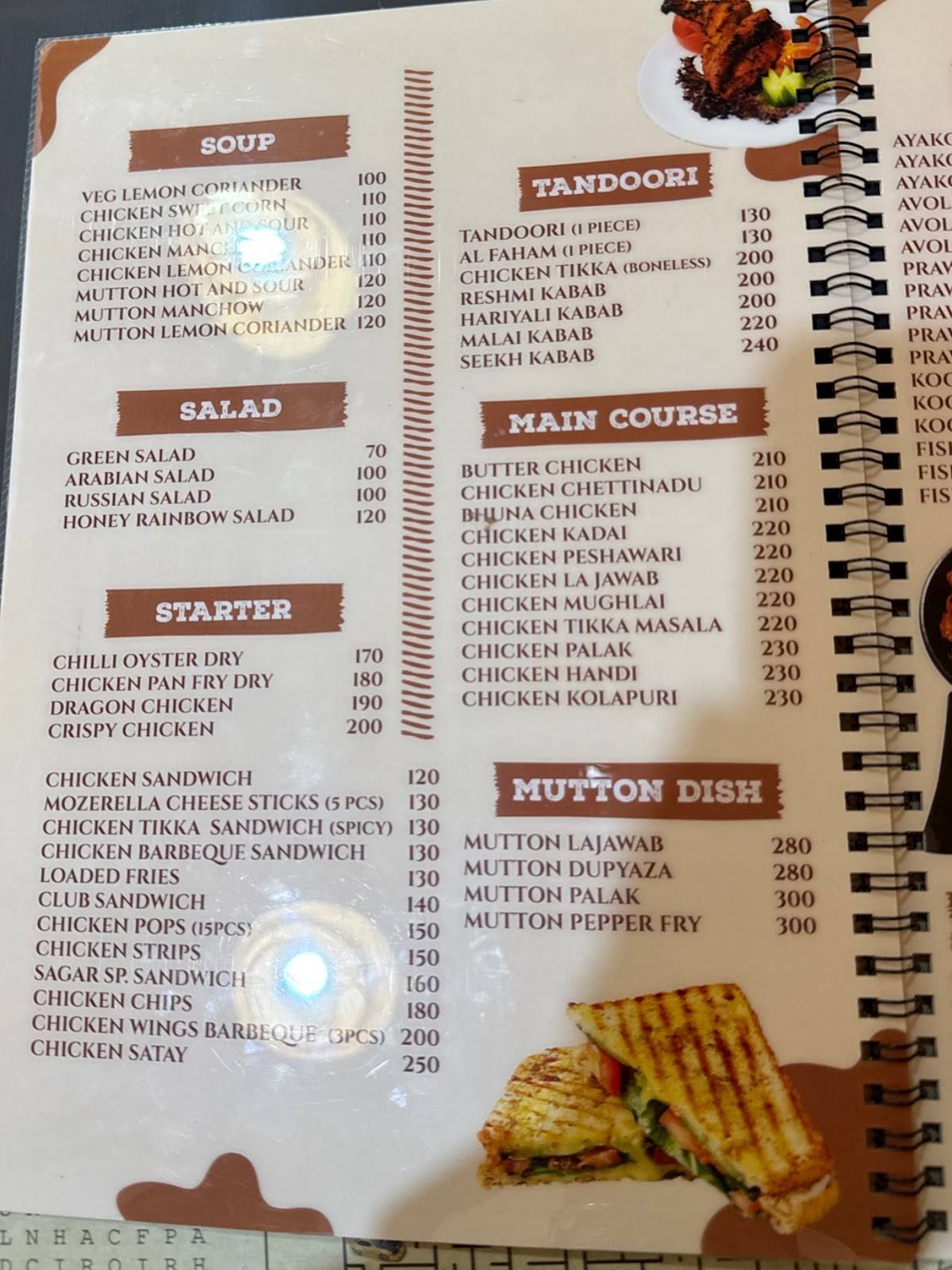 Sagar hotel kasaragod menu