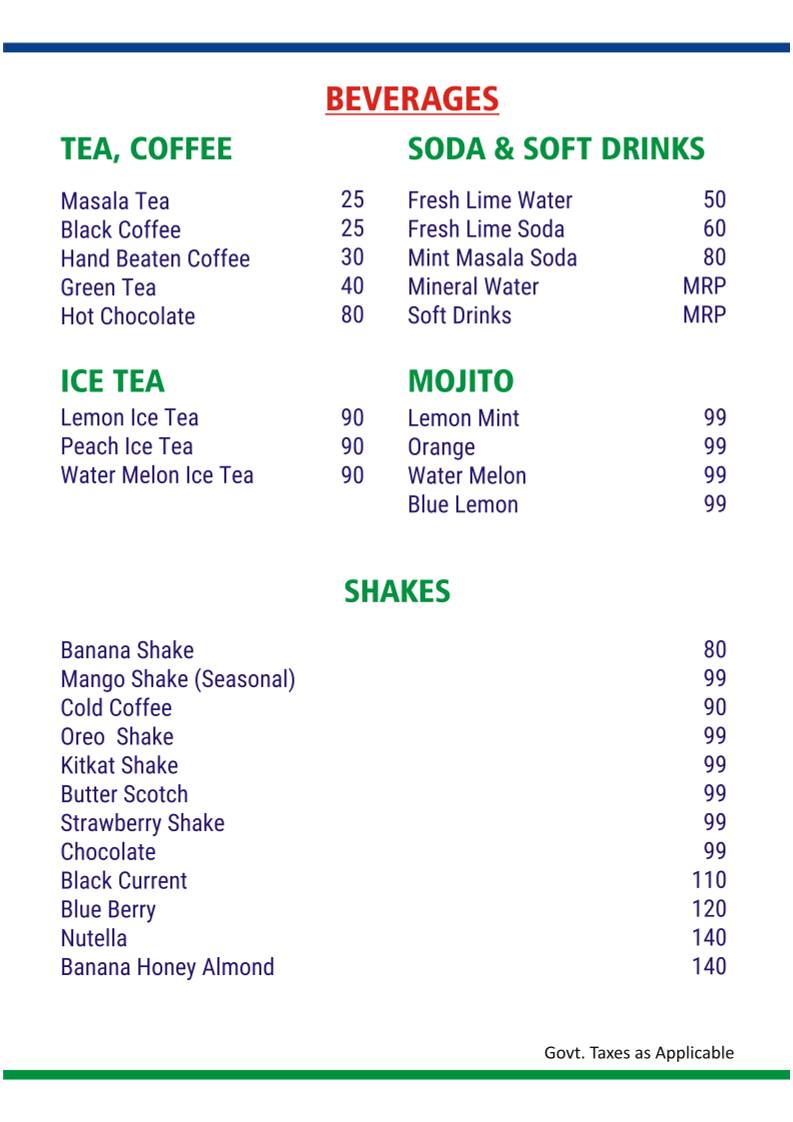 Saifai Dreams - Cafe & Restaurant menu
