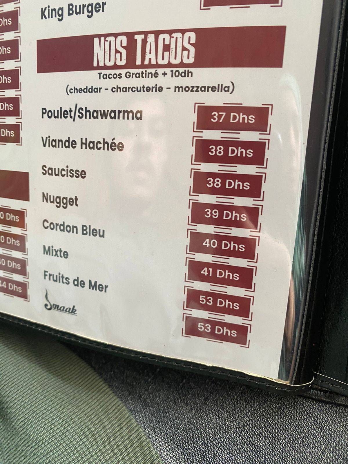 Menu de Café Smaak