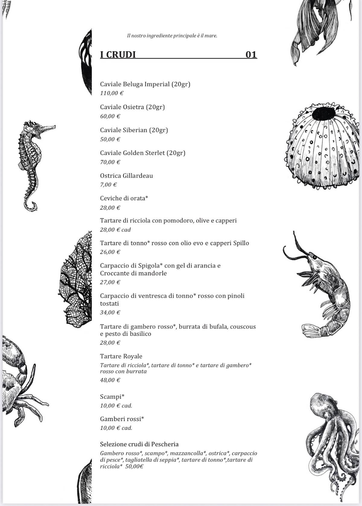 Menu di Pescheria 