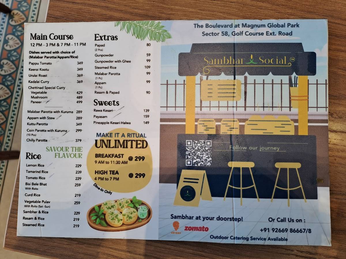 Sambar Ritual menu
