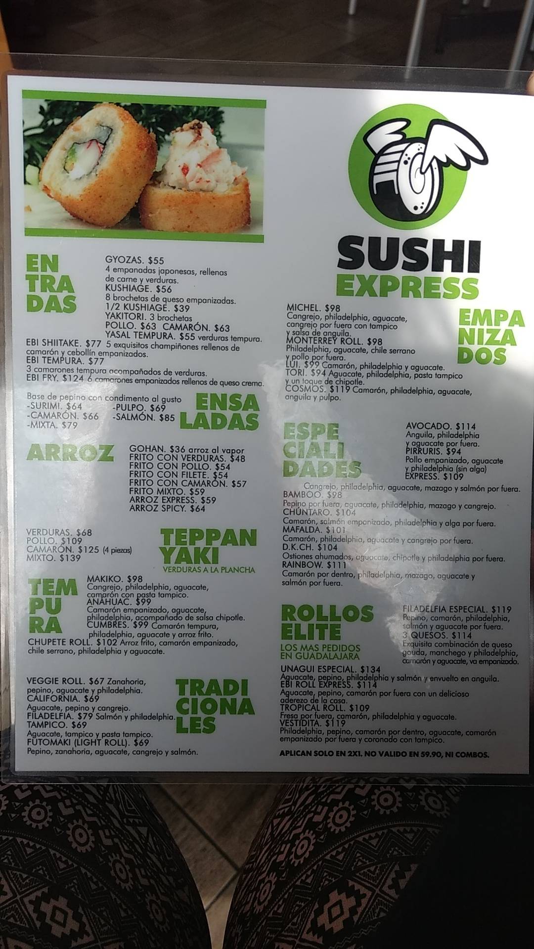 Меню ресторана Sushi Express, Сан Николас де лос Гарса, Lago de Chapala 224