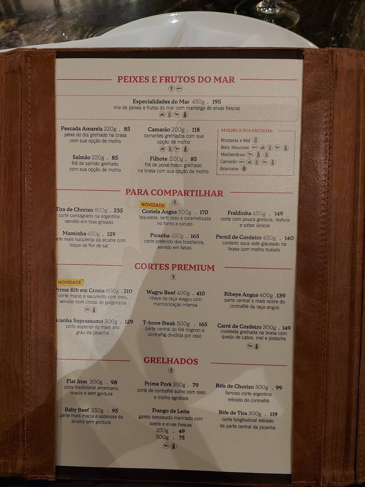 Santa Grelha Belém cardápio