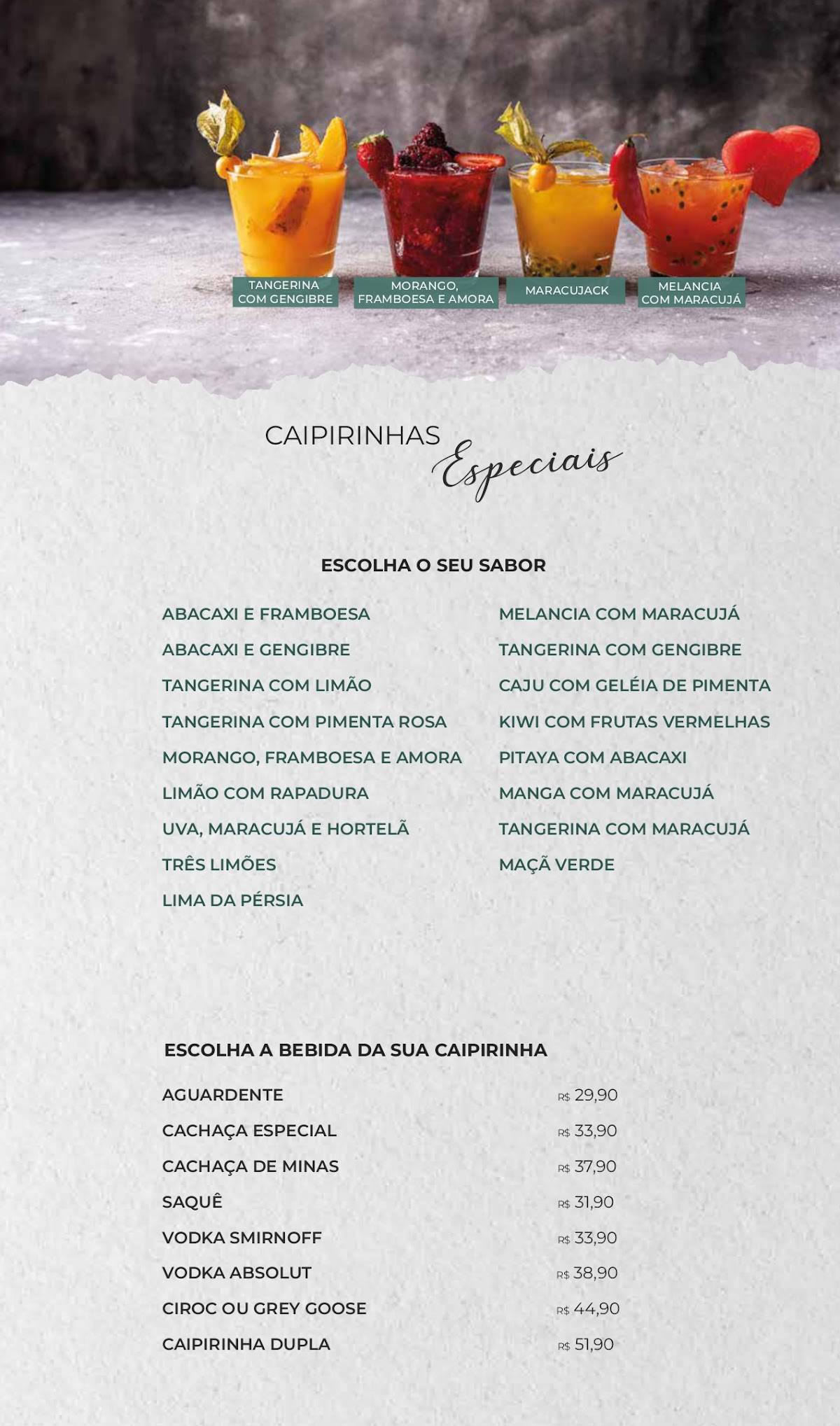 Praça Santa Paula cardápio