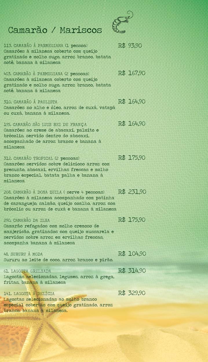 Cheiro Verde cardápio