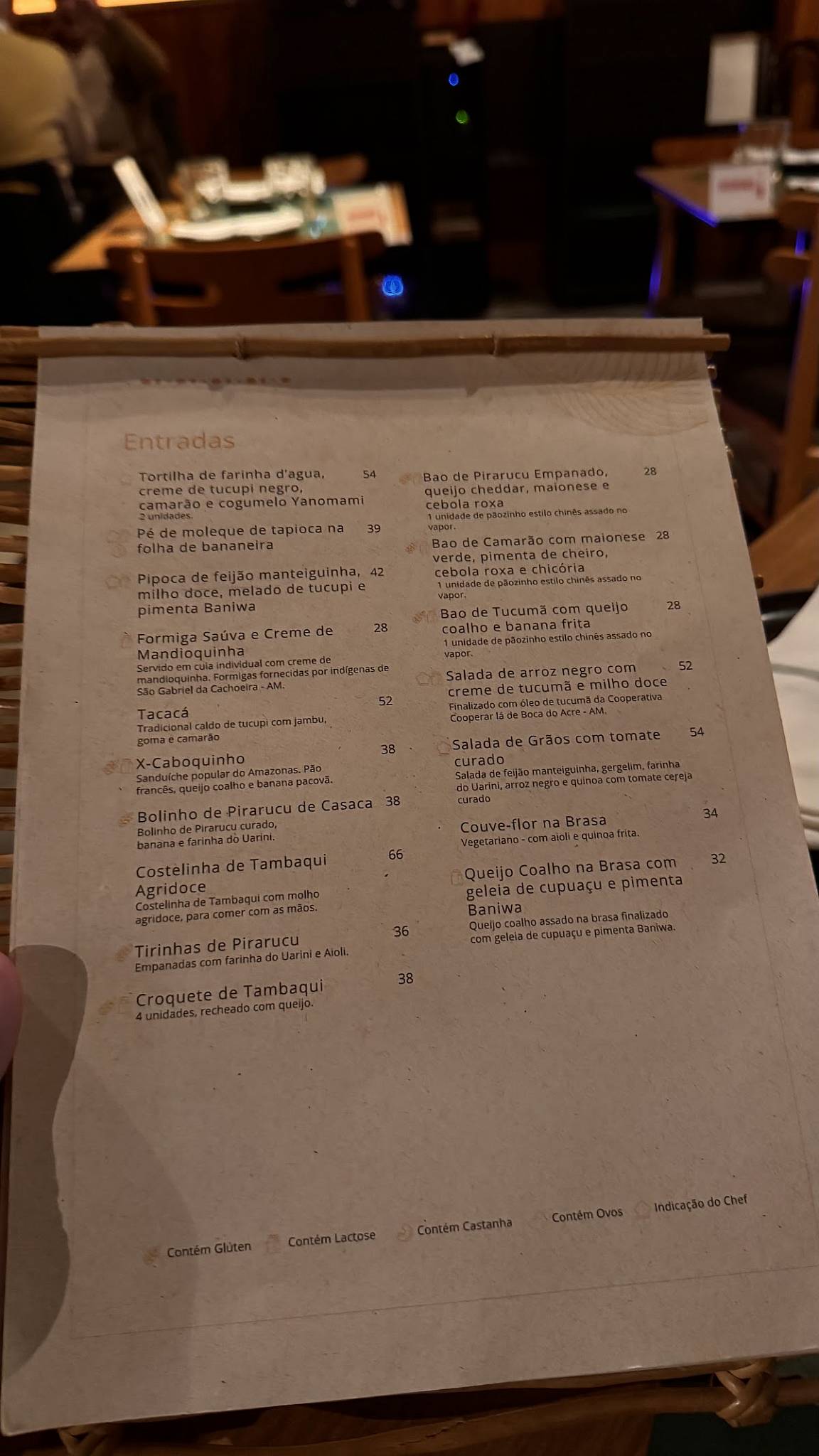 Restaurante Banzeiro São Paulo cardápio