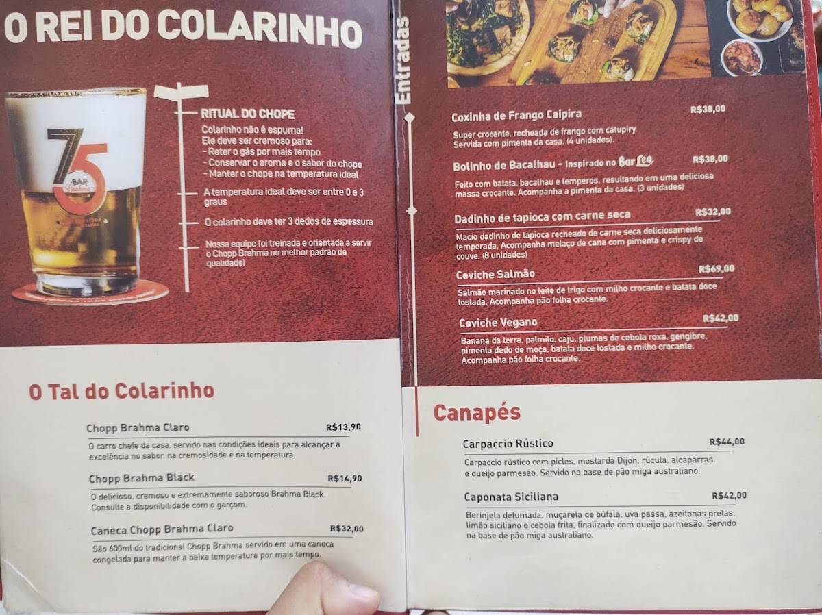 Bar Brahma cardápio