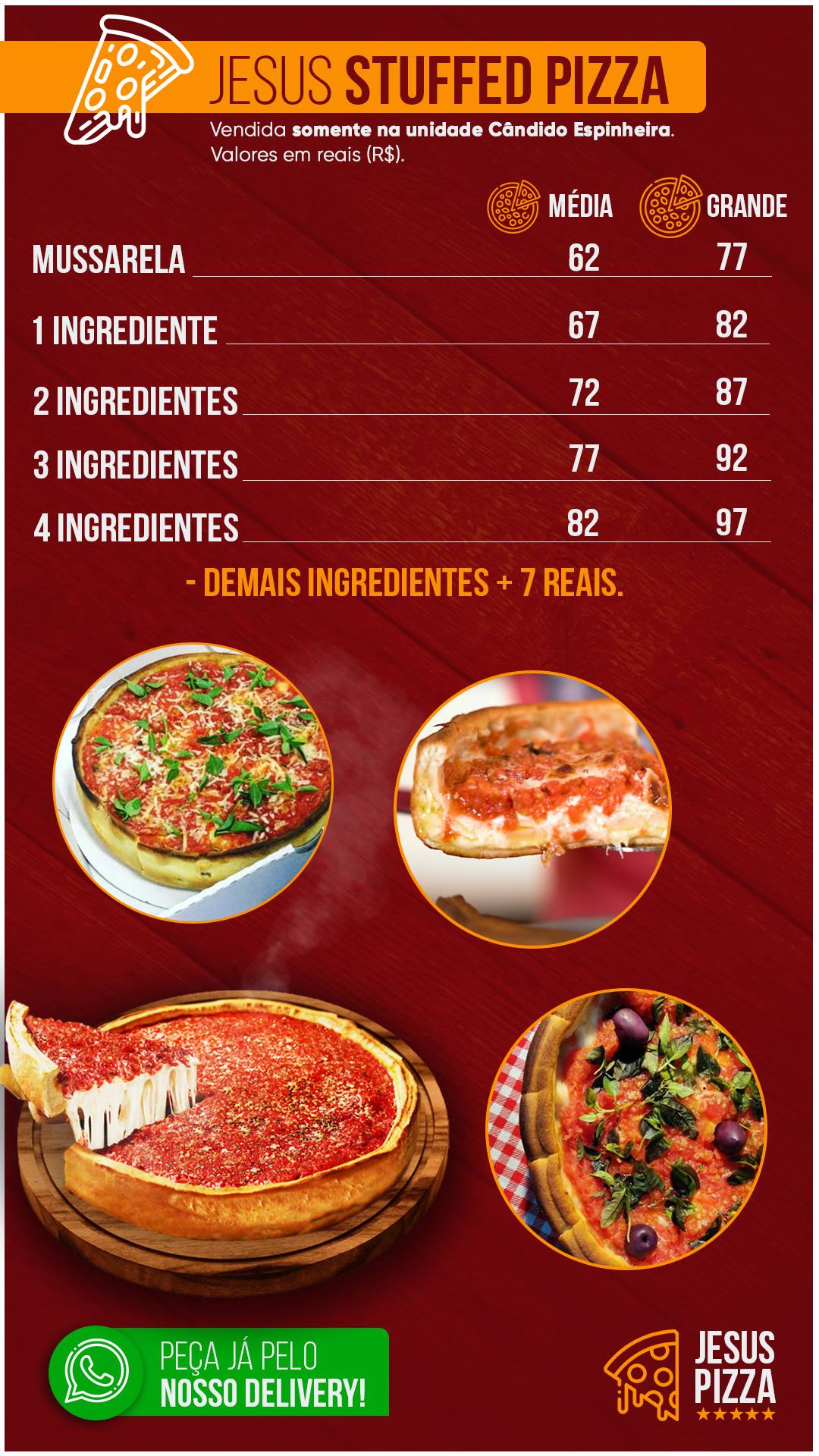 Jesus Pizza cardápio