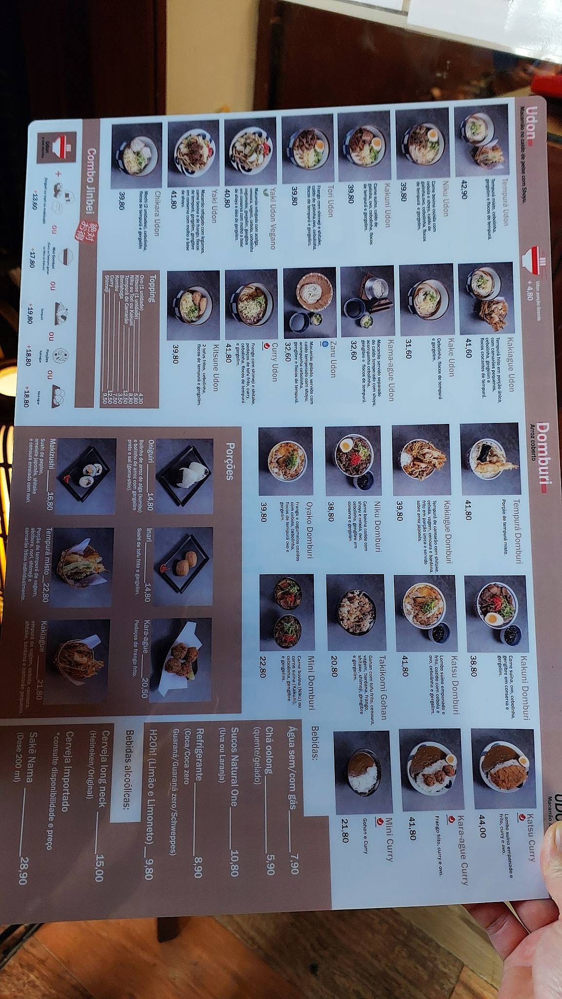 Udon Jinbei cardápio