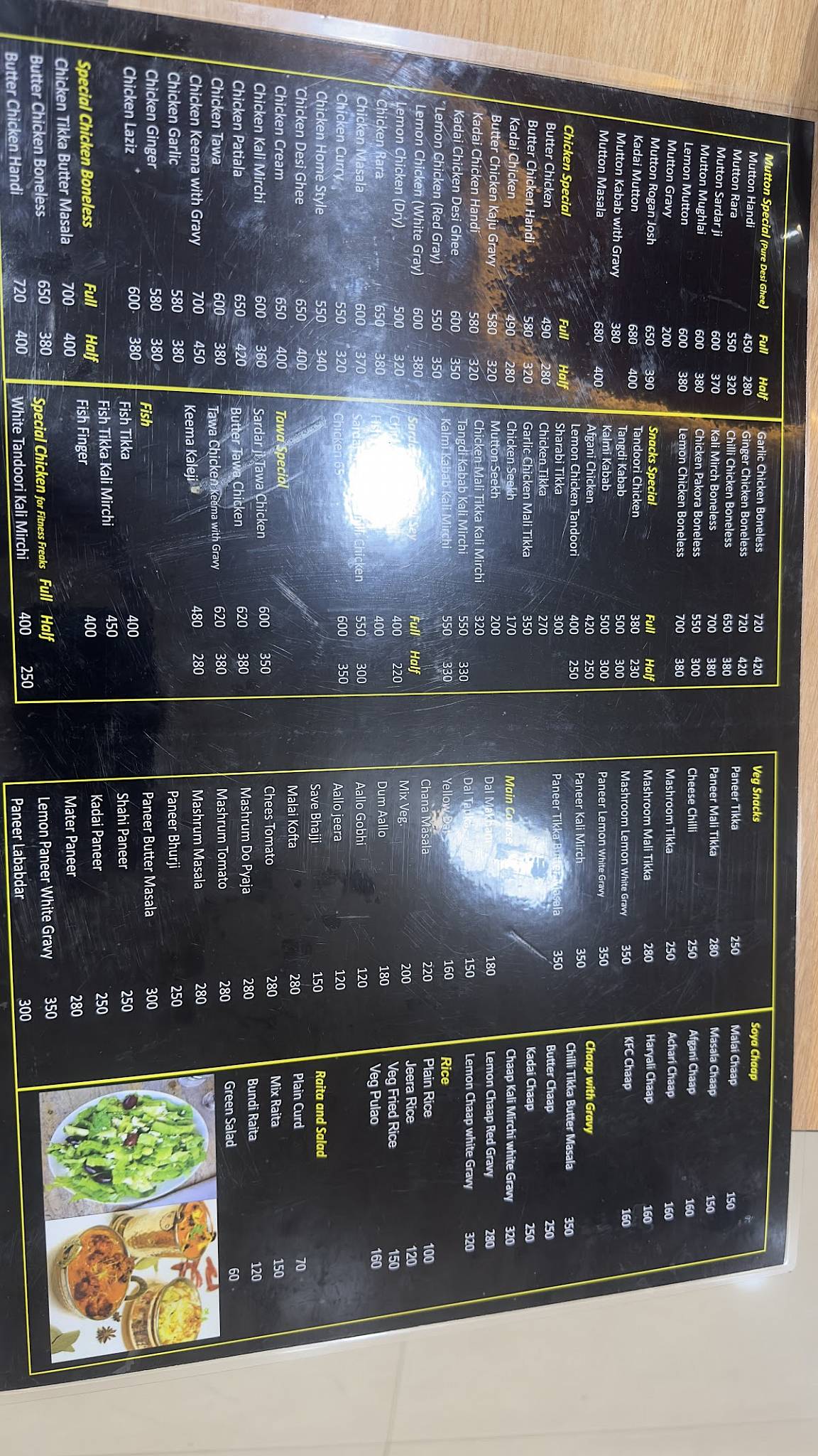 Sardar ji mutton wale menu