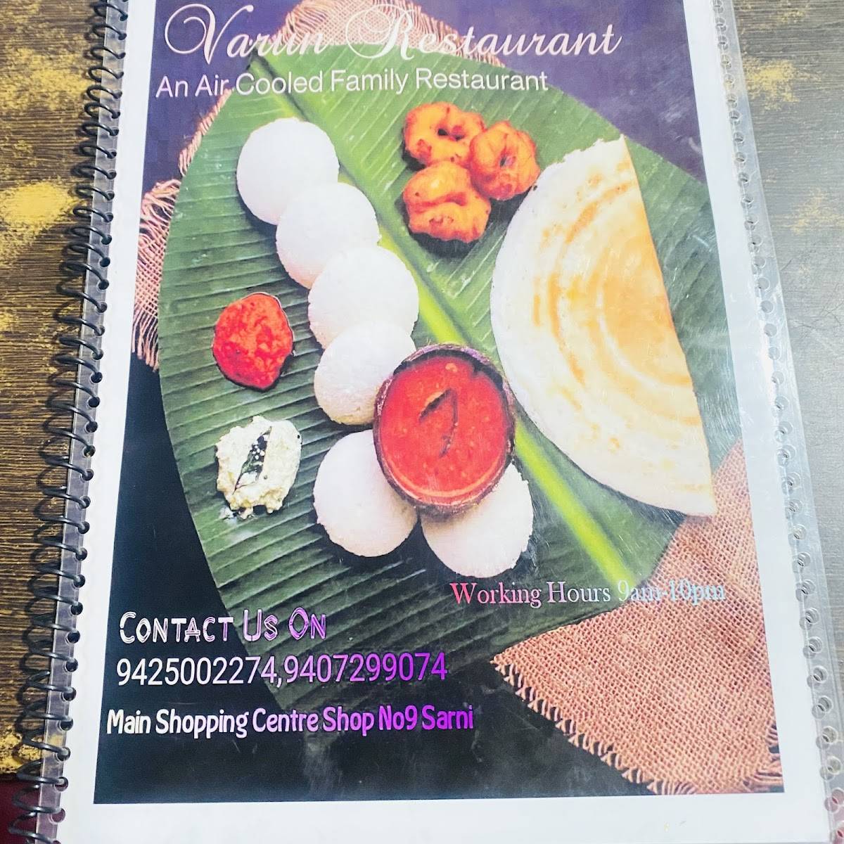VARUN RESTAURANT menu