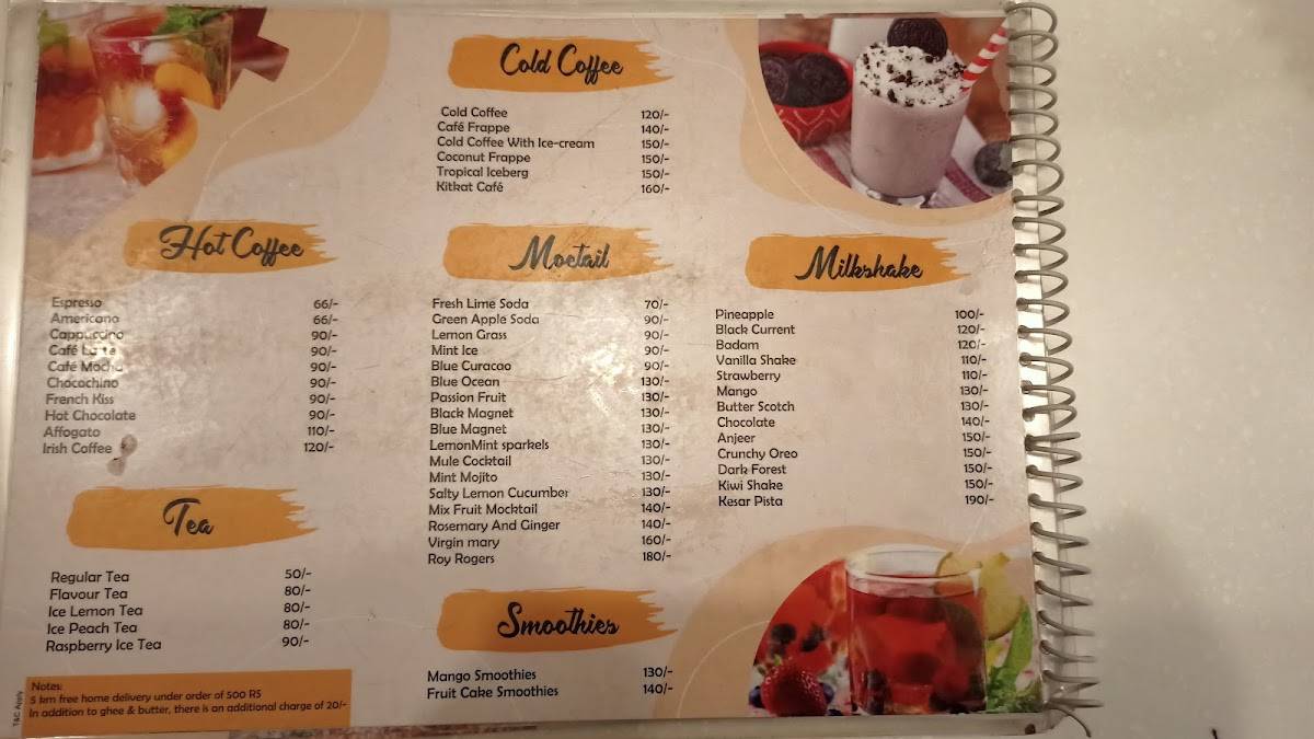 Satyam Bakers Snacks And Sweets & Cafe menu