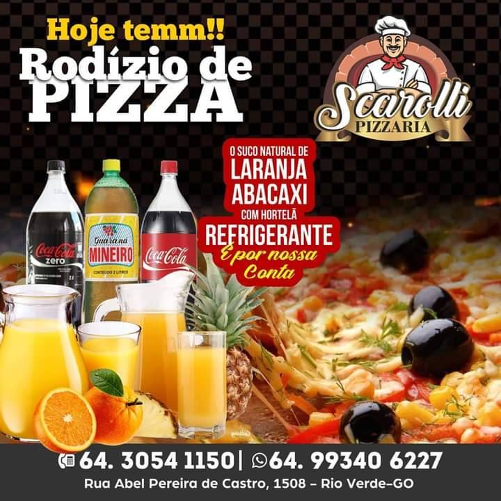 Scarolli Pizzaria - Rodízio com suco e refrigerante Grátis. cardápio