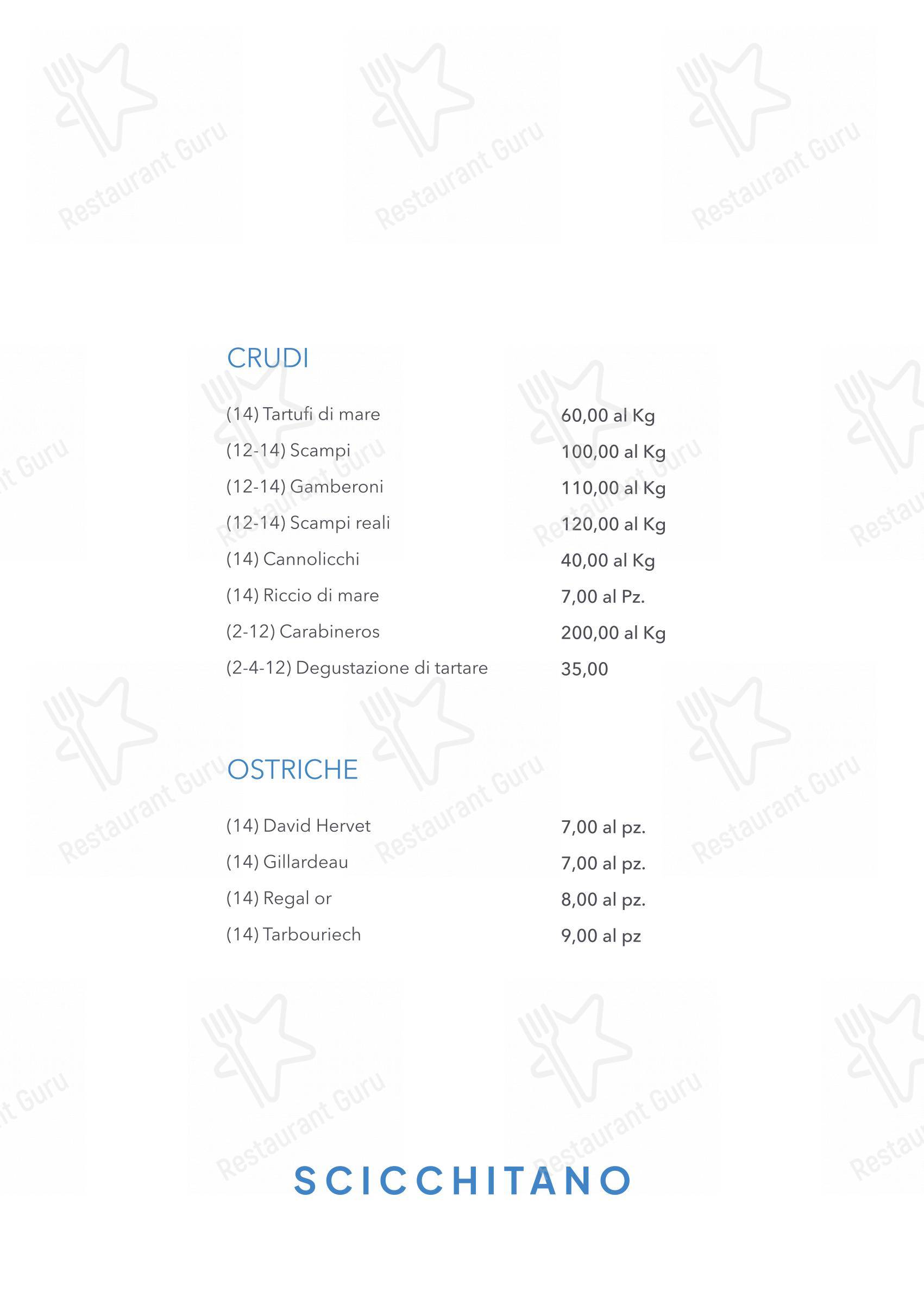Menu di Scicchitano Ristorante Napoli - Menu