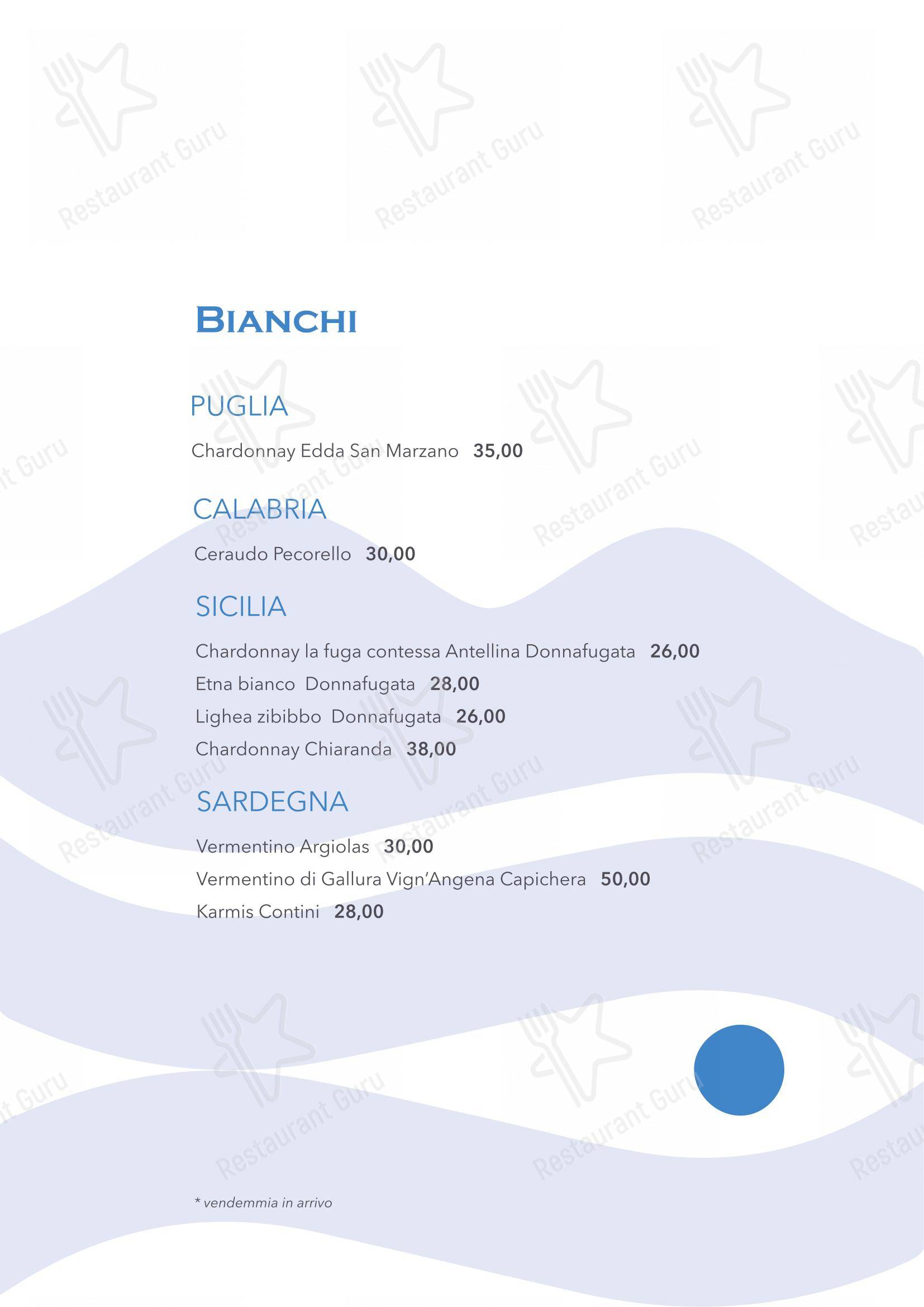 Menu di Scicchitano Ristorante Napoli - Menu bar