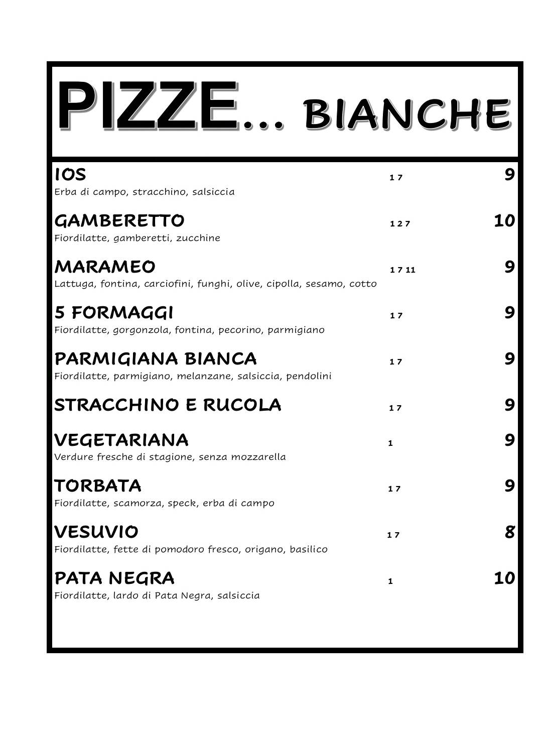 Menu di Sepofa Ristorante Pizzeria 