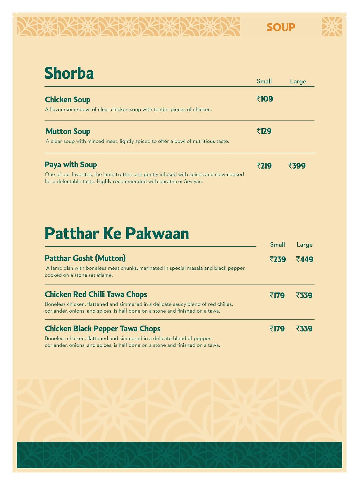 Sharief Bhai Biryani Tumkur menu