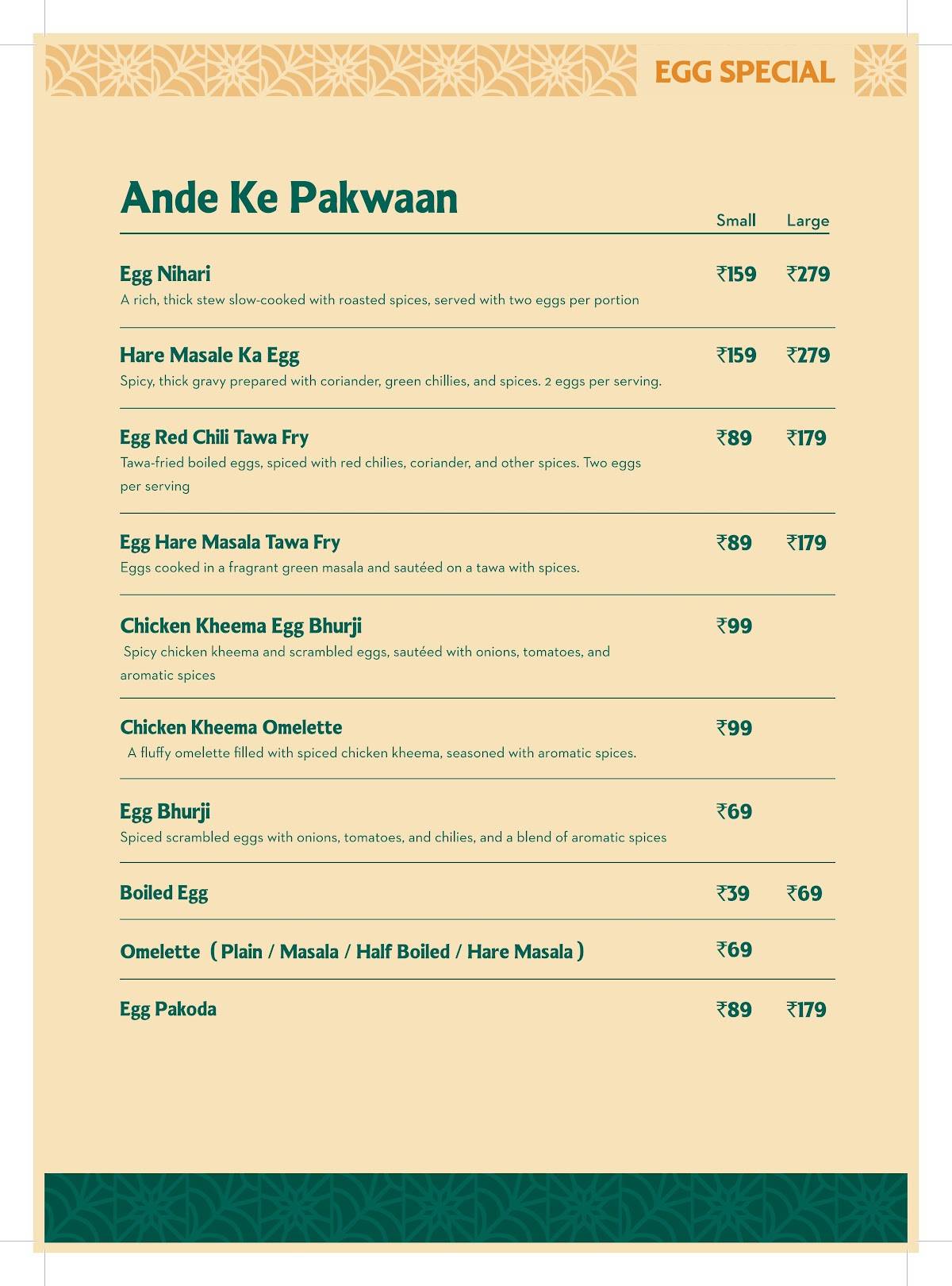 Sharief Bhai Biryani Tumkur menu