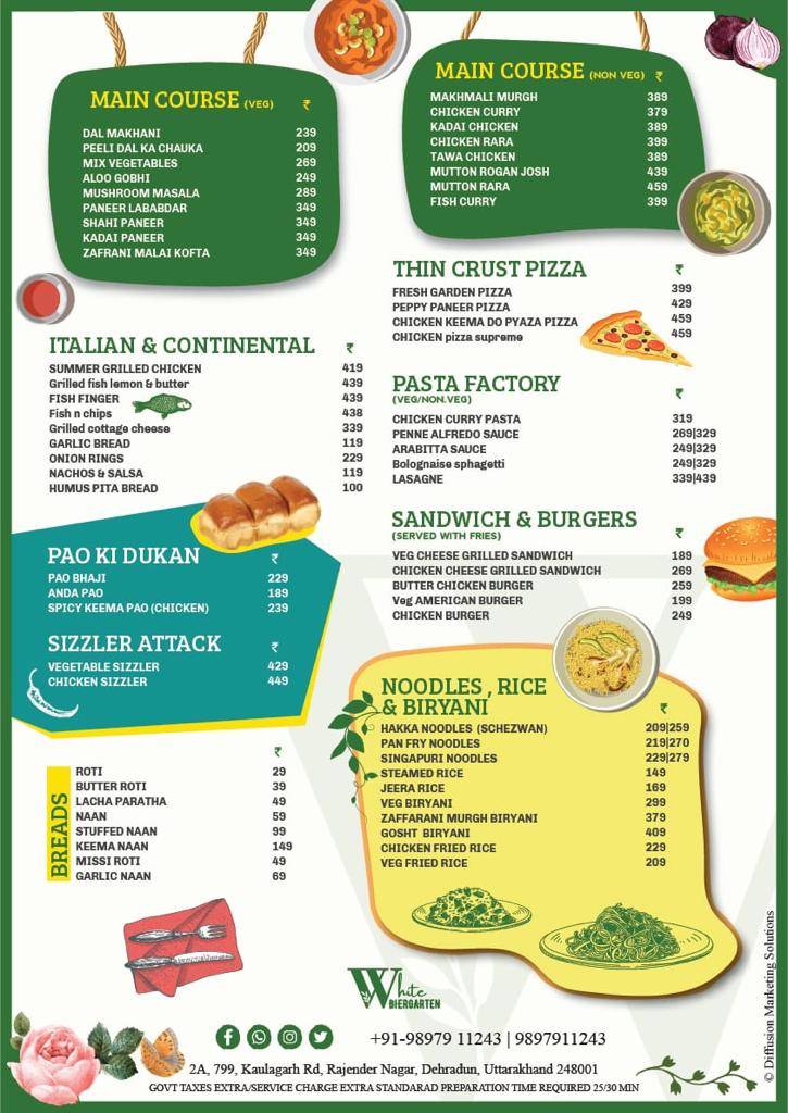 Sheesha lounge & bar menu