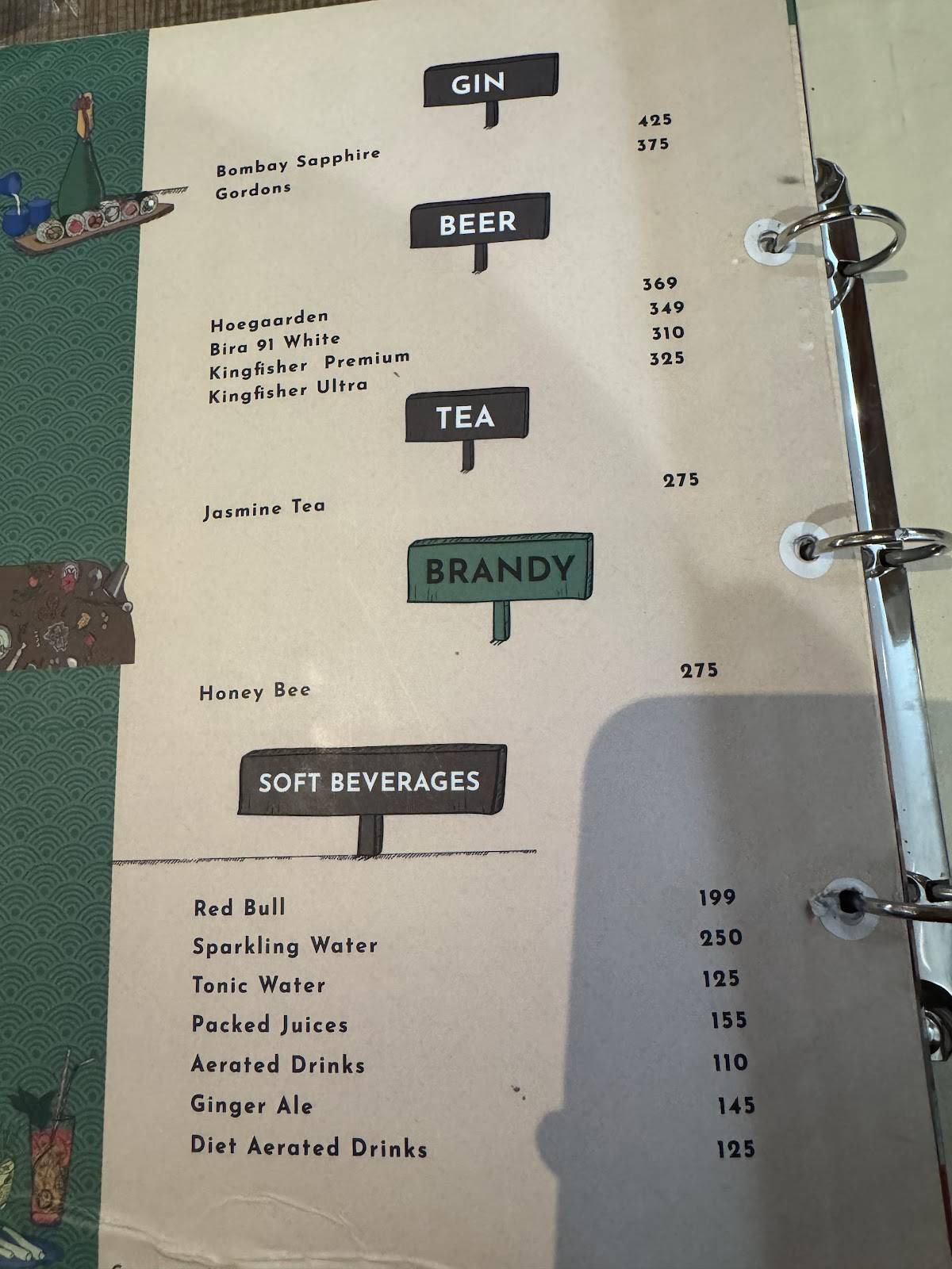 Shizusan Viman Nagar menu