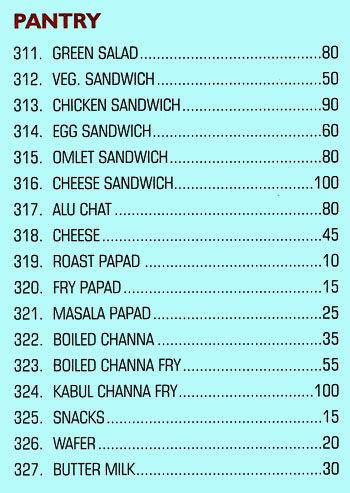 Shree Krishna Family Dining menu