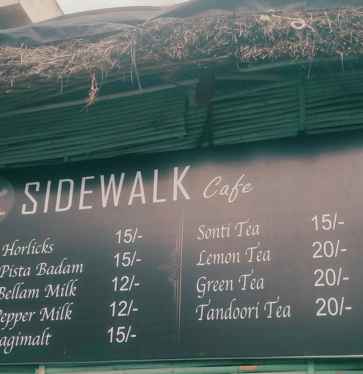 Sidewalk cafe menu