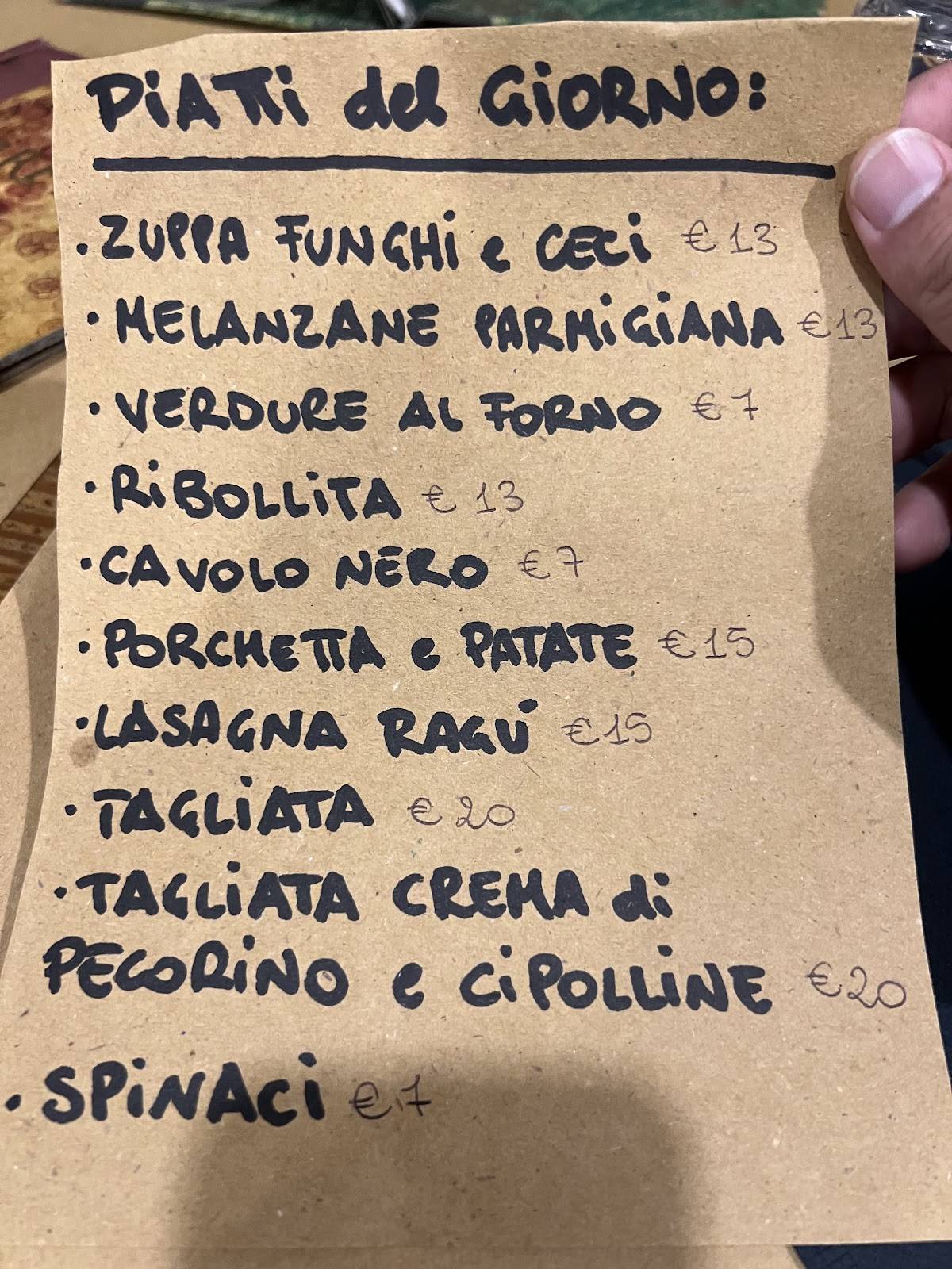 Menu di Prètto Prosciutteria e Convivio 