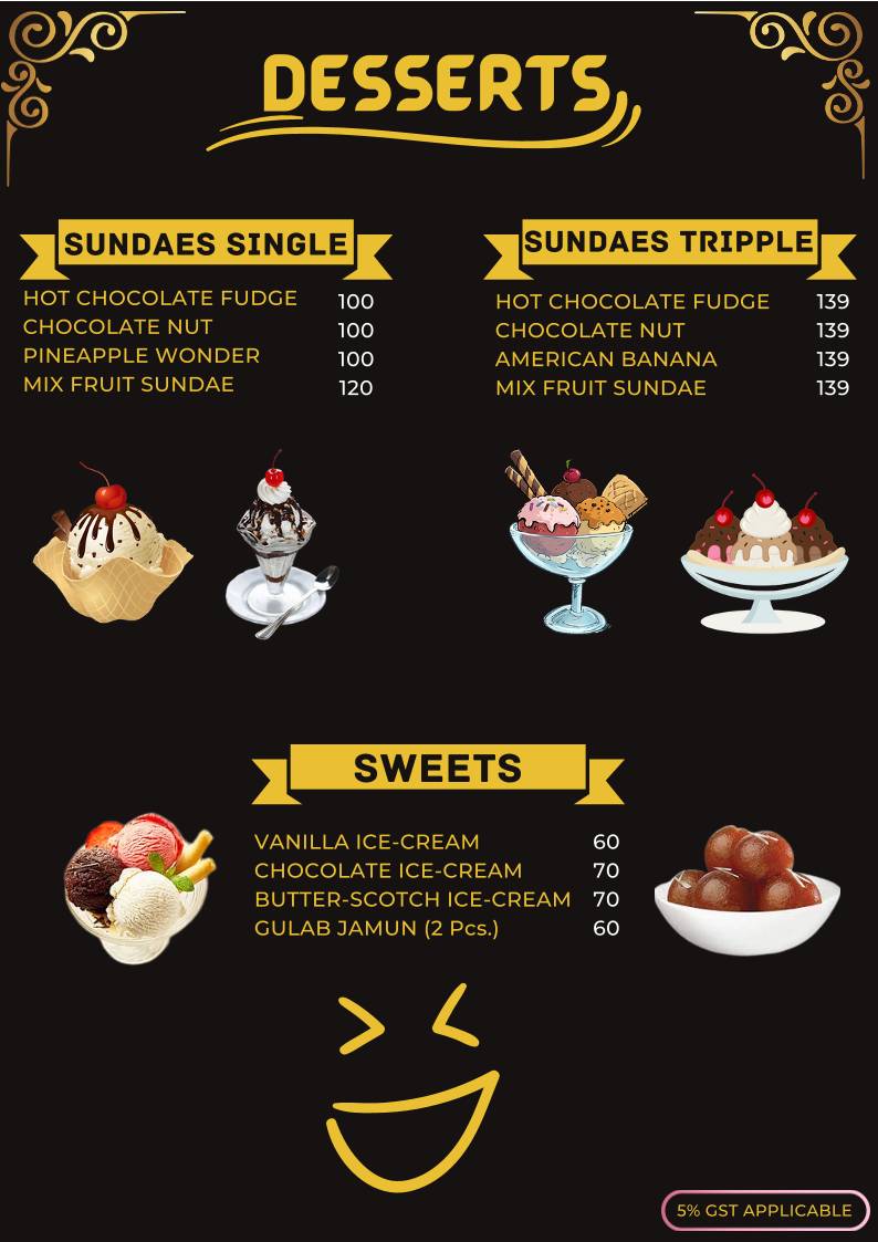 Sky Cafe menu