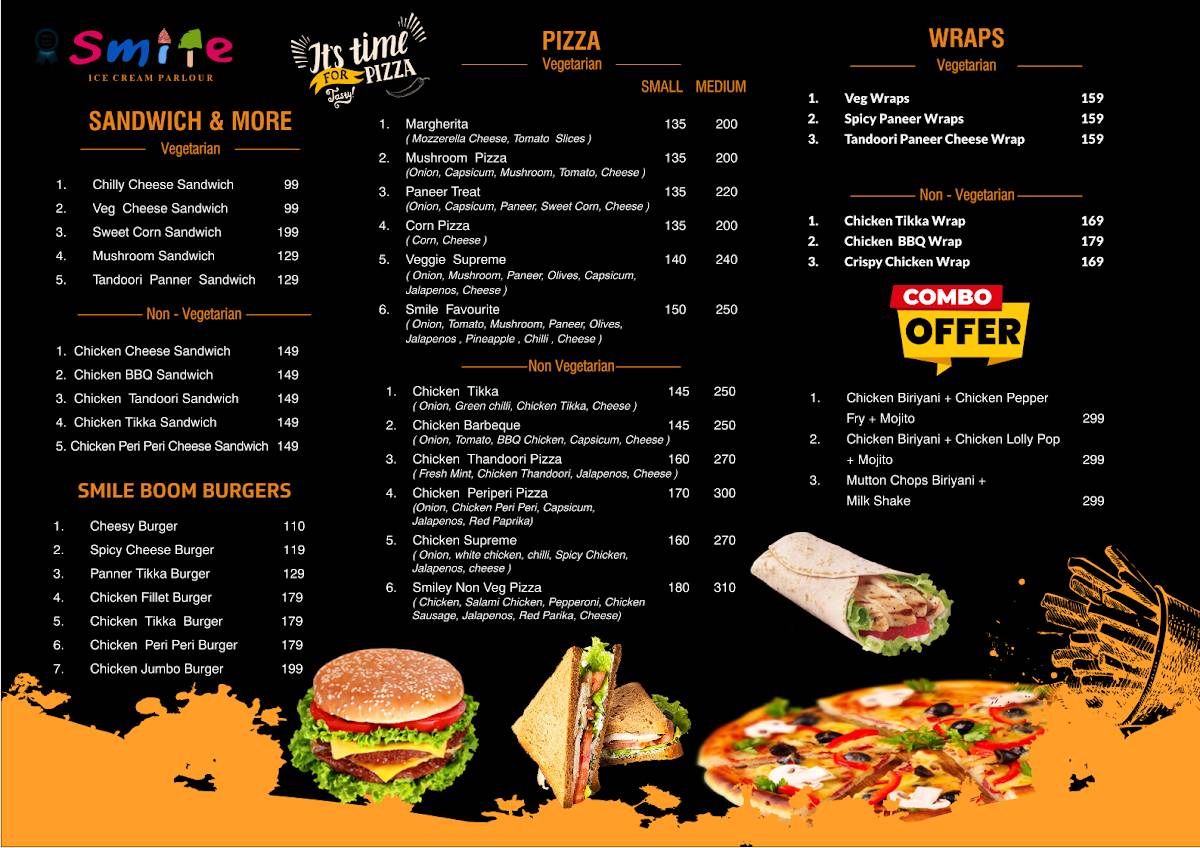 Smile Restaurant menu