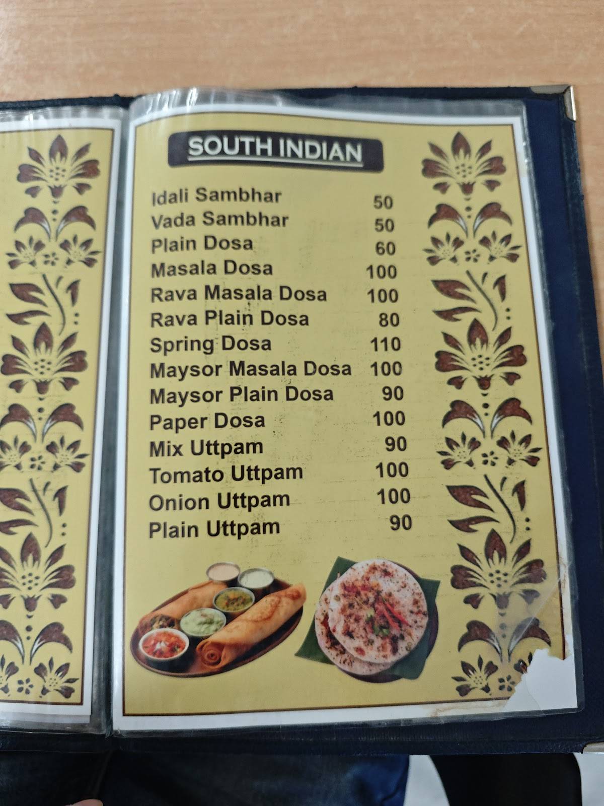 Sagar Darshan Restaurant menu