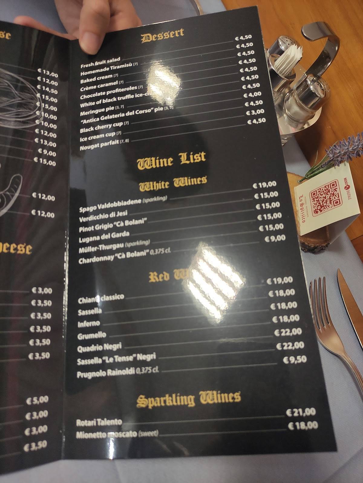 Menu di Pizzeria Spizzico 