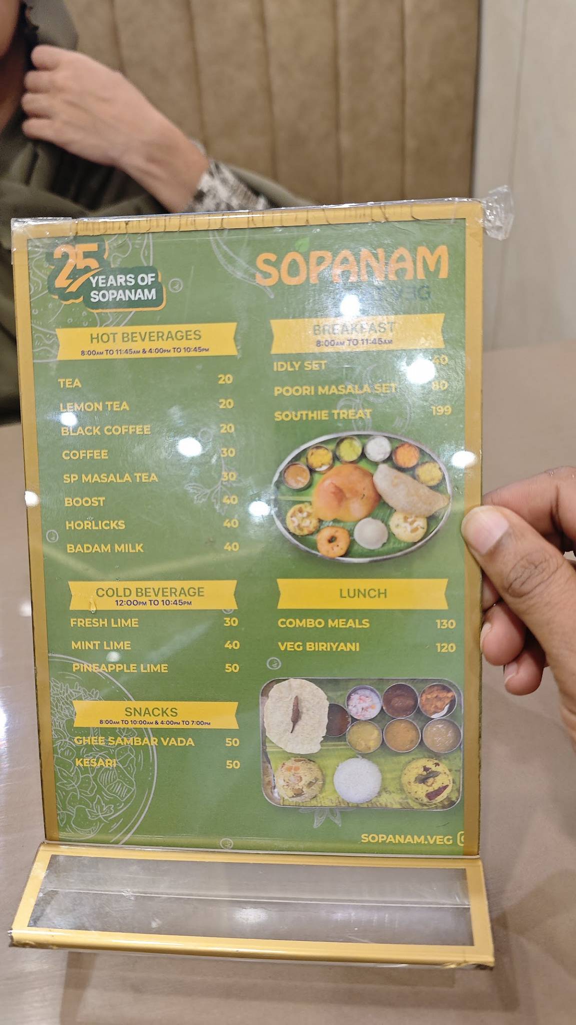 Sopanam Eat Veg menu