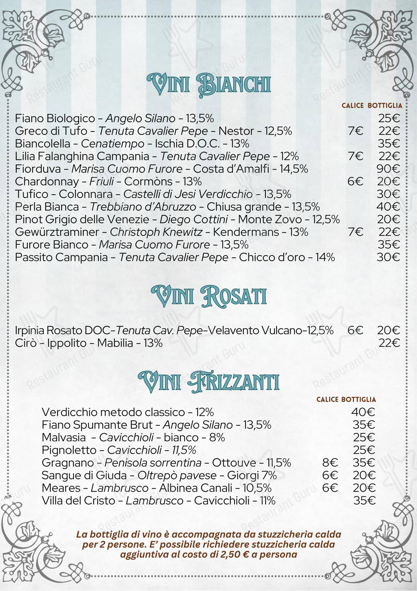 Menu per Soqquadro WineBar pub & bar