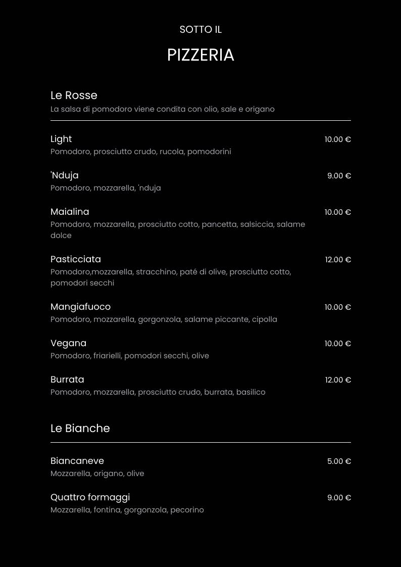 Menu di Sotto Il Albenga 