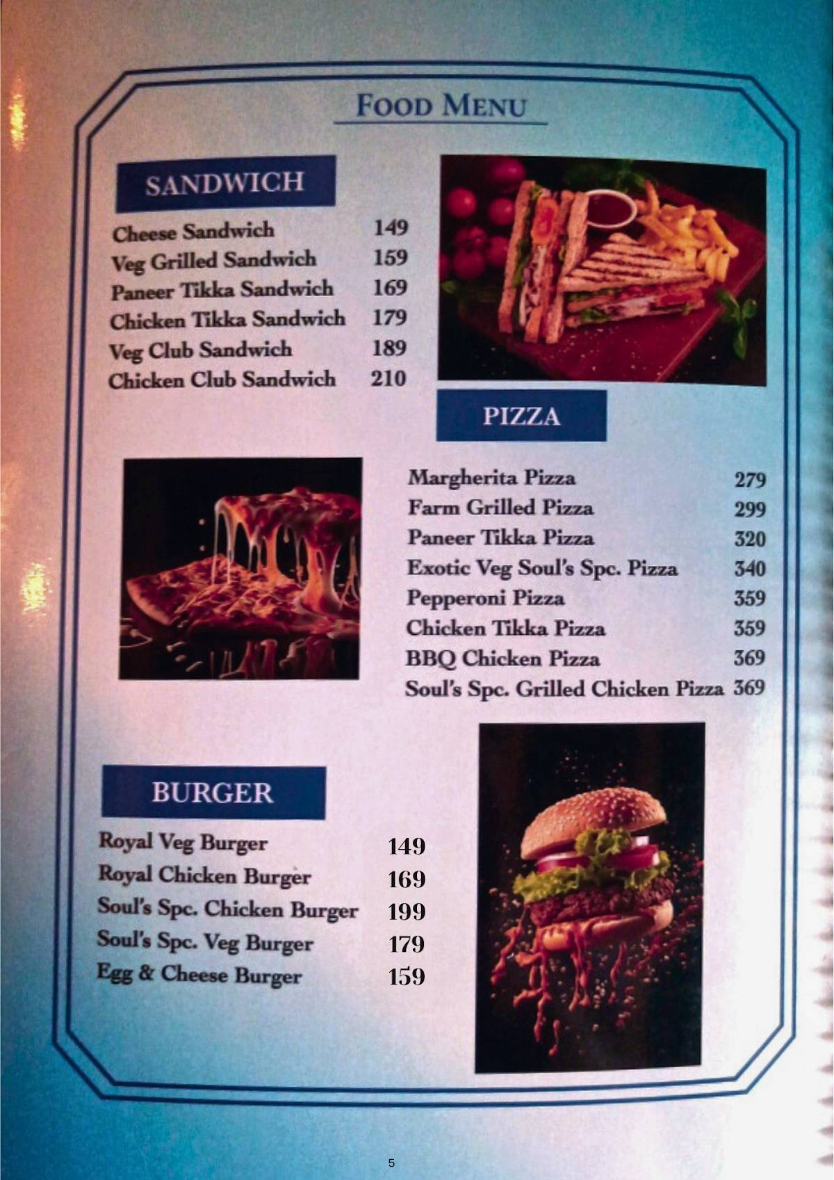 Soul Cafe and Restaurant menu